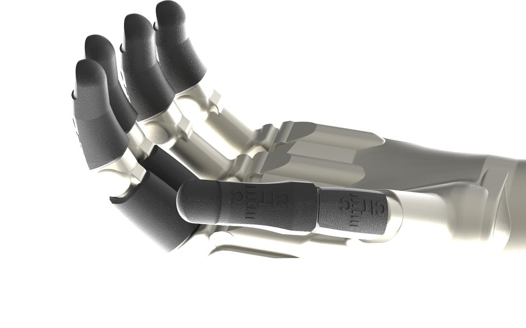 Computer aided rendering of tactile sensor units fitting onto the I-limb Ultra prosthetic hand